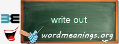 WordMeaning blackboard for write out